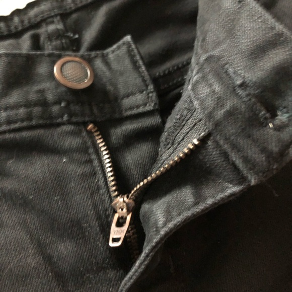 Free People Full Size Zipper Black Skinny Jeans Size 27 - Picture 7 of 13